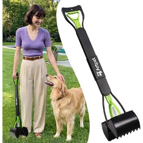 32 Inch Dog Pooper Scooper Long Handle for Large Dogs for Yard – No Bending Great on The Back, Ease of Pick Up, Convenient, Heavy Duty, Grass Friendly, Plastic, Green in Kuwait