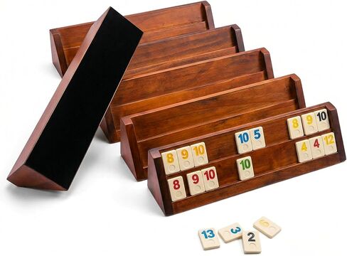 Rummy Cube Game 4 Players-Large Luxury Rummy Game with 106 Tiles and 4 Sturdy Tile Racks,Classic Board Game for Adults and Family in Saudi Arabia