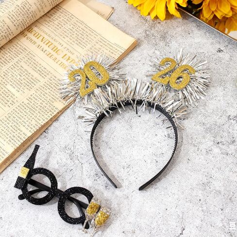 Wildarms New Years Eve Outfit Accessory, 2026 Bopper Headband and Glasses Set, Party Supplies and Favors, One Size in Saudi Arabia