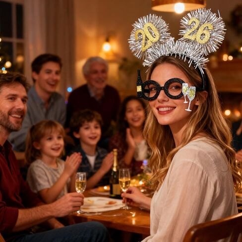 Wildarms New Years Eve Outfit Accessory, 2026 Bopper Headband and Glasses Set, Party Supplies and Favors, One Size in Saudi Arabia