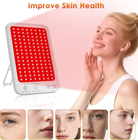 Red Light Therapy for Face Body, Infrared Red Light Panel with Adjustable Stand, 660nm and 850nm Near Infrared Therapy Lamp with 3 Modes, 6 Adjustable Brightness and Timer, for Home and Travel Use in Saudi Arabia