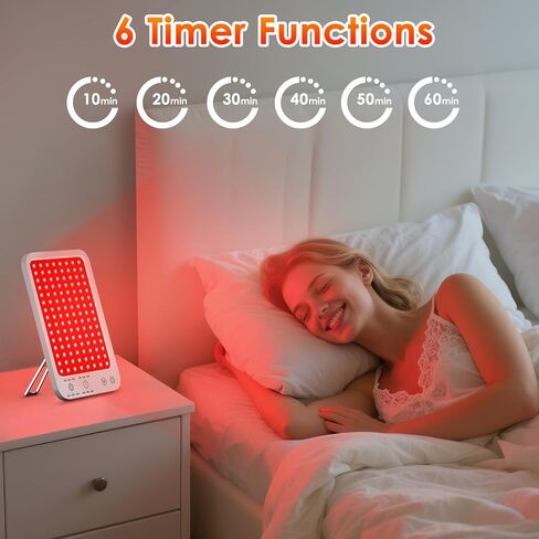 Red Light Therapy for Face Body, Infrared Red Light Panel with Adjustable Stand, 660nm and 850nm Near Infrared Therapy Lamp with 3 Modes, 6 Adjustable Brightness and Timer, for Home and Travel Use in Saudi Arabia