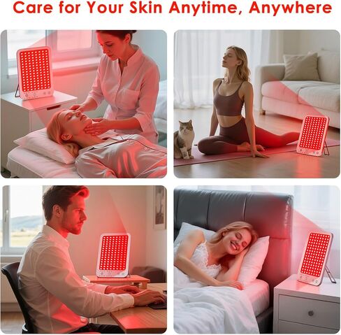 Red Light Therapy for Face Body, Infrared Red Light Panel with Adjustable Stand, 660nm and 850nm Near Infrared Therapy Lamp with 3 Modes, 6 Adjustable Brightness and Timer, for Home and Travel Use in Saudi Arabia