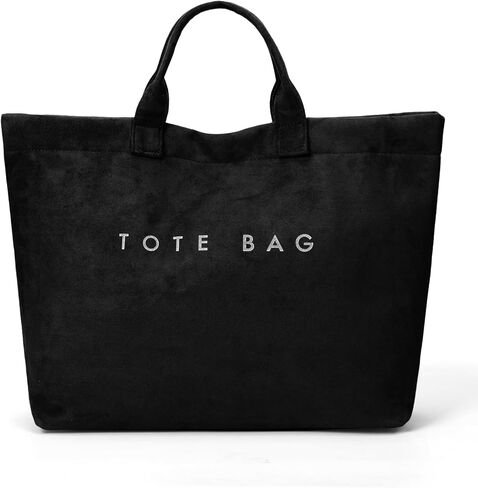 Suede Tote Bag for Women Large Soft Tote Bag for Work Travel Letter Print Hobo Bag Fashion Handbag in Saudi Arabia