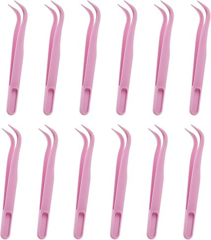 ملاقط بلاستيكية من TIESOME 12 قطعة، ملاقط منحنية طويلة 4.5 بوصة للأطفال DIY صناعة المجوهرات لتزيين الخبز، والحرف اليدوية، وملصقات للاستعمال مرة واحدة (أزرق) in Kuwait