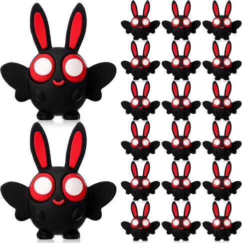 Chunful 50 Pcs Mini Mothman Figurines Small Moth Man Figures Tiny Mothman Statue for Cryptids Gag Easter Gift Hide and Seek Props Cake Garden Decor Birthday Holiday Party Favors (Cute,Black) in Saudi Arabia