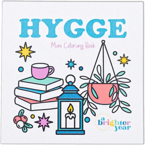 عام أكثر إشراقًا كتاب التلوين الصغير الأصلي للبالغين - إصدار Hygge - حجم الجيب 3 × 3 بوصة، 50 صفحة، غلاف مسطح، ورق سميك، لا نزيف - تخفيف التوتر والقلق - هدية in Kuwait