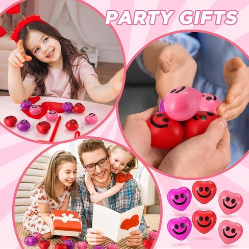 150 Pcs Valentine's Day Heart Stress Balls 1.5 Inch Stress Balls Anxiety Relief Toys Party Favors Adults (Expression) in Saudi Arabia