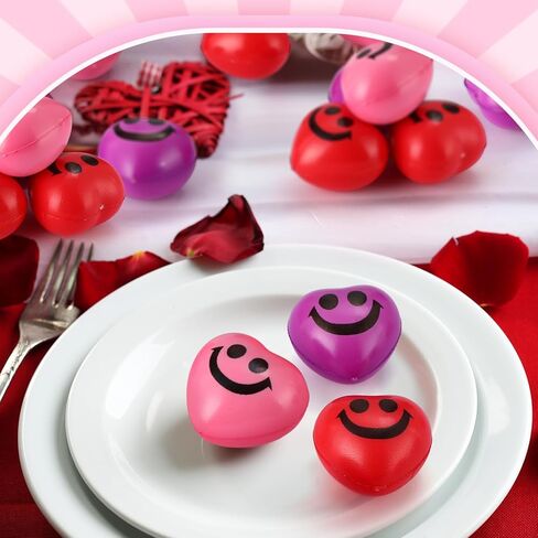 150 Pcs Valentine's Day Heart Stress Balls 1.5 Inch Stress Balls Anxiety Relief Toys Party Favors Adults (Expression) in Saudi Arabia
