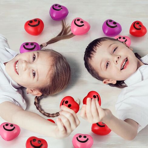 150 Pcs Valentine's Day Heart Stress Balls 1.5 Inch Stress Balls Anxiety Relief Toys Party Favors Adults (Expression) in Saudi Arabia