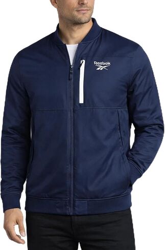 Reebok Mens Bomber Jacket - Lightweight Ripstop Wind Resistant Zip Up Insulated Windbreaker Jackets for Golf Hike Casual Wear in Saudi Arabia