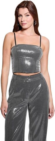 GUESS Womens Cassia Sequins Sleeveless Bustier in Saudi Arabia