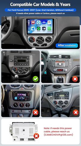 2G+64G Android 15 Car Stereo for Ford Focus 2005-2008 with Wireless Carplay Android Auto,9" 2.5D Touch Screen Car Radio with Mirror Link WiFi GPS Bluetooth FM RDS EQ SWC Backup Camrea MIC in Saudi Arabia