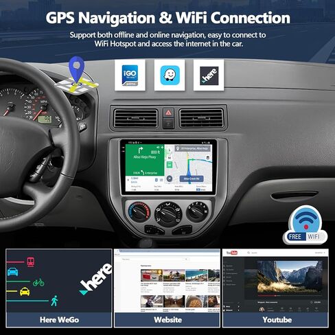 2G+64G Android 15 Car Stereo for Ford Focus 2005-2008 with Wireless Carplay Android Auto,9" 2.5D Touch Screen Car Radio with Mirror Link WiFi GPS Bluetooth FM RDS EQ SWC Backup Camrea MIC in Saudi Arabia