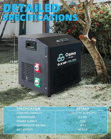 1 HP Ice Bath Water Chiller – Dual Mode Hot & Cold Therapy Machine with Ozone & Dual Filters, Rapid Cooling System for Cold Plunge & Recovery in Saudi Arabia