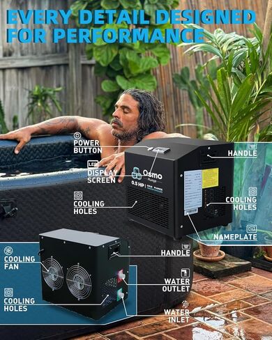 1 HP Ice Bath Water Chiller – Dual Mode Hot & Cold Therapy Machine with Ozone & Dual Filters, Rapid Cooling System for Cold Plunge & Recovery in Saudi Arabia
