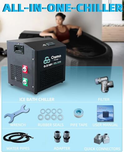 1 HP Ice Bath Water Chiller – Dual Mode Hot & Cold Therapy Machine with Ozone & Dual Filters, Rapid Cooling System for Cold Plunge & Recovery in Saudi Arabia