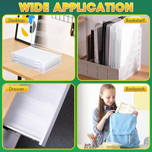 4 Pack Photo Storage Box, Fits 8" x 10" Photo, A4 Large Plastic Scrapbook Paper Organizer with Lid and Snap-Tight Latch, Storage Containers for Protecting Scrapbooks, Photos, Crafts,Files (Clear A) in Saudi Arabia