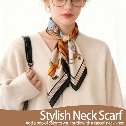 4PCS Neck Scarf Bandanas for Men and Women, Silk Feeling Head Scarfs, Fashion Neckerchief Square Purse Scarf in Saudi Arabia