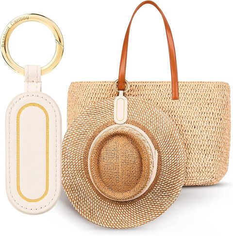 Magnetic Hat Clip for Travel, Stylish Hands-Free Bag, Purse, Luggage, and Backpack Clip-On Holder for Sun, Bucket, Baseball, and Wide Brim Hats, Travel Accessory (Ivory) in Saudi Arabia