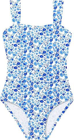 CRISONE Girl Swimsuit One Piece Bathing Suit for Girls Retro Square Neck Adjustable Straps Girls' Swimwear 9-16Y in Saudi Arabia