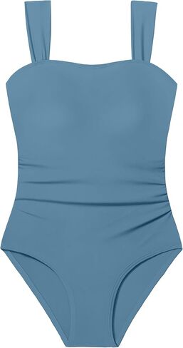 CRISONE Girl Swimsuit One Piece Bathing Suit for Girls Retro Square Neck Adjustable Straps Girls' Swimwear 9-16Y in Saudi Arabia
