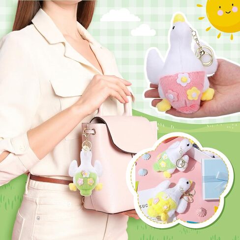3 Pcs Goose Stuffed Animal Accessories 6 Inch Silly Goose Plush Keychain Christmas Shower Birthday Farm Animal Themed Party Favor Gifts(Classic) in Saudi Arabia