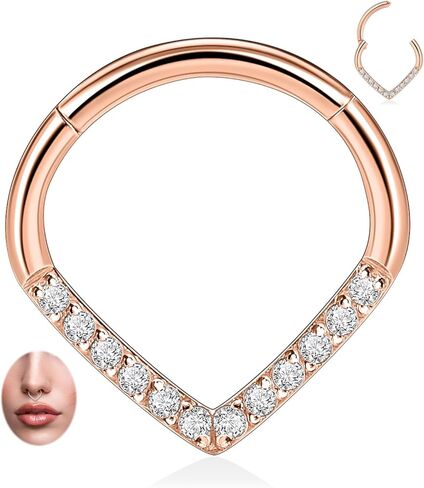 GAGABODY Septum Ring 16 Gauge Earrings Teardrop Daith Jewelry Surgical Steel Hinged Nose Rings Nose Hoop Cartlidge Earring Hoop Helix Tragus Rook Piercing Jewelry in Saudi Arabia