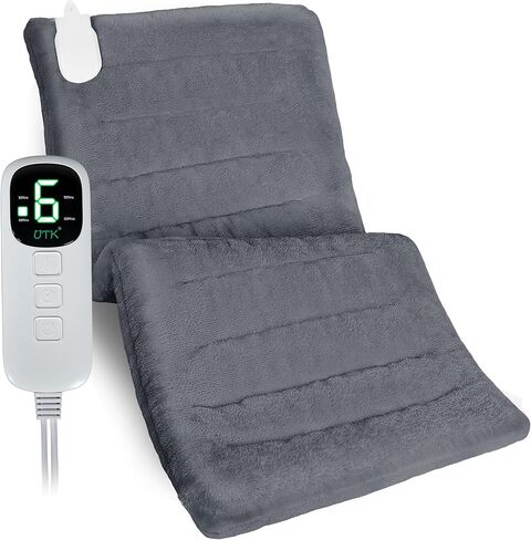 UTK XL Heating Pad for Back, Electric Heat Pad for Period Cramps Pain Relief, Soft Thicken Flannel Fabric Machine Washable, Christmas Gifts for Women Mom, 6 Heat Settings & Auto-Off, 12" x 24"(Pink) in Saudi Arabia
