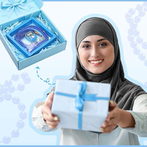مجموعة هدايا صلاة التسبيح الإسلامية وعداد التسبيح الرقمي للصلاة الإسلامية عداد الذكر المحمول مع حافظات إطار عائمة لرمضان وعيد الحج والسفر (وردي) in Saudi Arabia