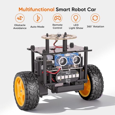 Smart Robot Car Kit Toys for Kids Ages 8-12 12-16, Remote Control Building Robotics Kit, STEM Educational Science Kit Gifts for Teen Boys Girls 8-13 14 15 16 Year Old in Saudi Arabia