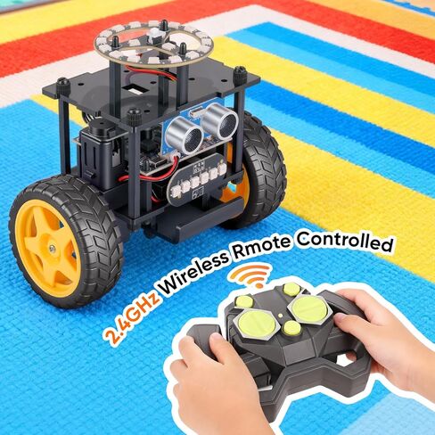 Smart Robot Car Kit Toys for Kids Ages 8-12 12-16, Remote Control Building Robotics Kit, STEM Educational Science Kit Gifts for Teen Boys Girls 8-13 14 15 16 Year Old in Saudi Arabia