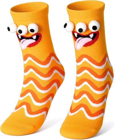 Crazy Socks for Kids - Silly Wacky Funny White Elephant Gifts Stockings Monster Toddler Socks with 3D Eyes for Kids in Saudi Arabia