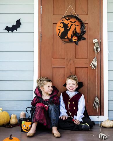 سقوط إكليلا للباب الأمامي 20 بوصة ، إكليل من الخريف الاصطناعي مع أوراق نابضة بالحياة ، التوت اليقطين الصغير وعلامة الترحيب الخشبية باليقطين للباب الأمامي ، زخارف السقوط للمنزل الداخلي والخارجي in Kuwait