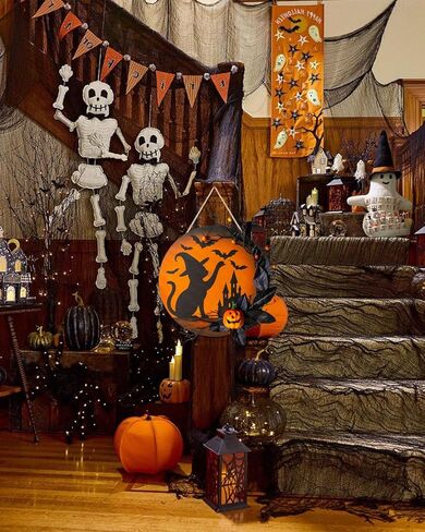 سقوط إكليلا للباب الأمامي 20 بوصة ، إكليل من الخريف الاصطناعي مع أوراق نابضة بالحياة ، التوت اليقطين الصغير وعلامة الترحيب الخشبية باليقطين للباب الأمامي ، زخارف السقوط للمنزل الداخلي والخارجي in Kuwait