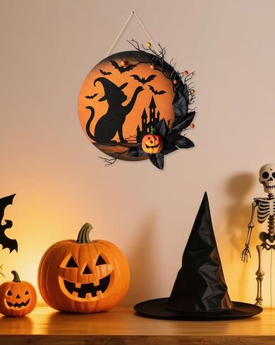 سقوط إكليلا للباب الأمامي 20 بوصة ، إكليل من الخريف الاصطناعي مع أوراق نابضة بالحياة ، التوت اليقطين الصغير وعلامة الترحيب الخشبية باليقطين للباب الأمامي ، زخارف السقوط للمنزل الداخلي والخارجي in Kuwait