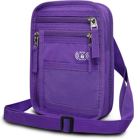 RFID Blocking Neck Wallet Small Crossbody Bag Travel Passport Holder Slim Minimalist Design Security Neck Pouch in Saudi Arabia