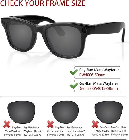 LifeArt Replacement Lenses for Ray-Ban Meta RW4006(50MM)&RW4012(GEN2), Blue Light Blocking/Polarized Sunglasses in Saudi Arabia