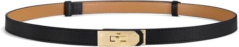 Skinny Leather Belts for Women with Adjustable Silver Turn-Lock Buckle for Dresses Jeans and Pants in Saudi Arabia