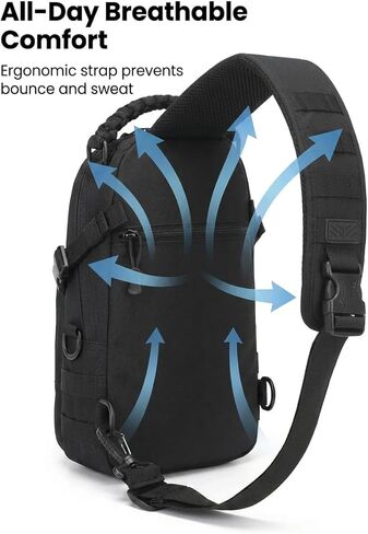 WeeDee Tactical Backpack Sling Bag for Men - Small Backpack Men for Fishing, Hiking - Cross Body Bag Military Shoulder Pack Mens Sling Bag - Durable Man Bag for Outdoor Adventure in Saudi Arabia