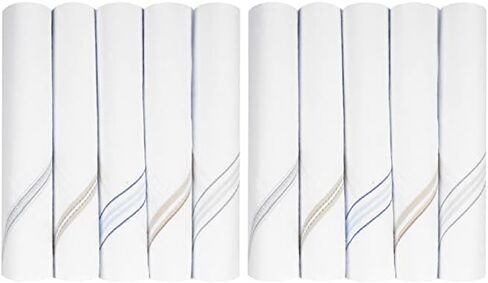 Caruso Italy Men's Premium 100% Pure Cotton Handkerchief Colored Border - (44 x 44 cm) in Saudi Arabia