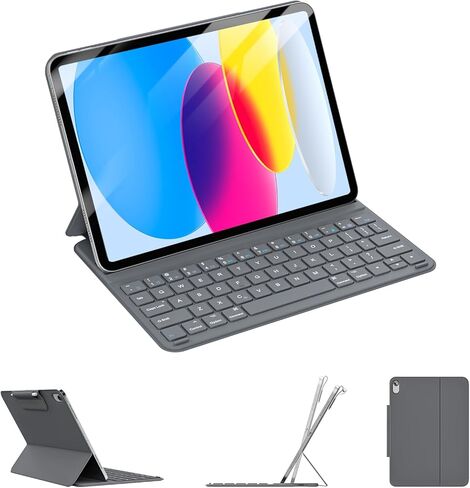 for iPad 11th(A16, 2025)/10th Generation Case with Keyboard, Ultra-Slim & Lightweight, Magnetic Detachable Rechargeable Smart Folio for iPad A16 11"/10th 10.9", Pink in Saudi Arabia