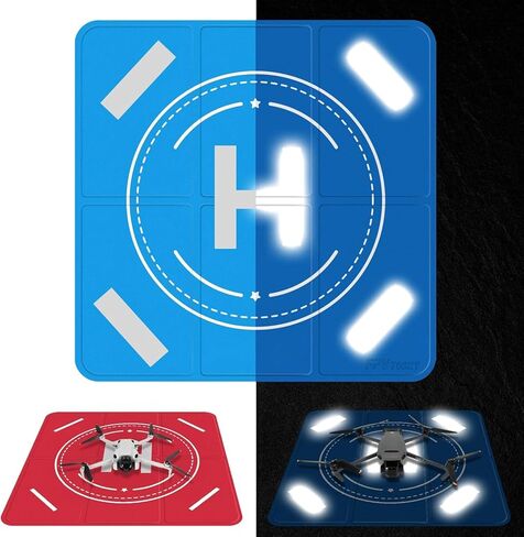 FPVtosky Drone Landing Pad Weighted, Nighttime Reflective & Foldable Launch Pad, Waterproof Helipad for DJI Mini 5/4/3 Pro/Mini 4k/Air 3S/Neo/Flip Drone Accessories (20 in) in Saudi Arabia