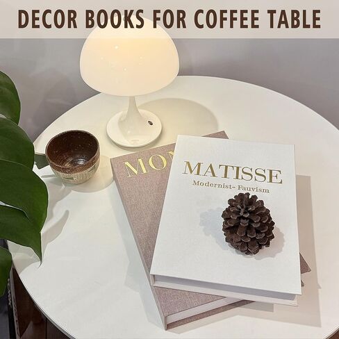 Decorative Books,Coffee Table Decor with Linen Coffee Table White Books Stack Bookshelf Home Decor, Fake Book Double as Libros Decorativos and Photo Storage in Saudi Arabia