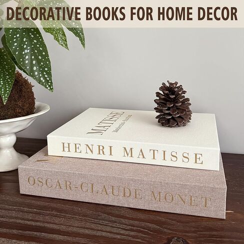Decorative Books,Coffee Table Decor with Linen Coffee Table White Books Stack Bookshelf Home Decor, Fake Book Double as Libros Decorativos and Photo Storage in Saudi Arabia