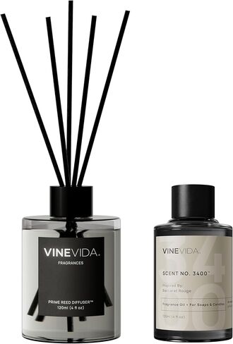 ناشر الروائح العطرية من VINEVIDA للمنزل والحمام | مجموعة أعواد عطرية تدوم طويلاً | ناشر عصا الزيت | رائحة الحمام - عطر الغرفة رقم 3100 - مستوحى من : التبغ والفانيليا in Kuwait