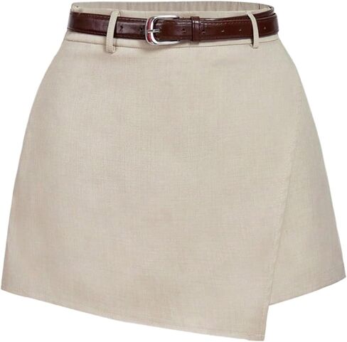 SweatyRocks Women's Cow Print Shorts High Waist Asymmetrical Wrap Skorts in Saudi Arabia