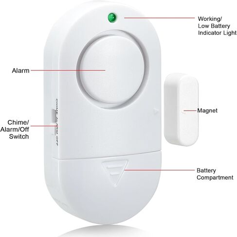 إنذار للباب والنافذة، 120 ديسيبل لأمن المنزل، إنذار ضد السرقة لسلامة الأطفال (8 عبوات) للنوافذ، باب الثلاجة، باب المرآب، باب الغرفة، حمام السباحة، المكتب، المتجر والمزيد من أجهزة الإنذار in Kuwait