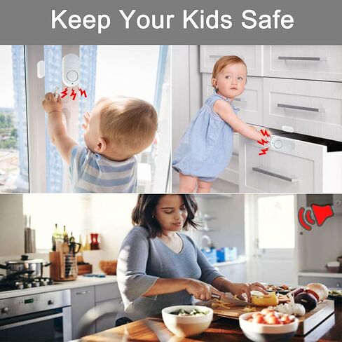 إنذار للباب والنافذة، 120 ديسيبل لأمن المنزل، إنذار ضد السرقة لسلامة الأطفال (8 عبوات) للنوافذ، باب الثلاجة، باب المرآب، باب الغرفة، حمام السباحة، المكتب، المتجر والمزيد من أجهزة الإنذار in Kuwait