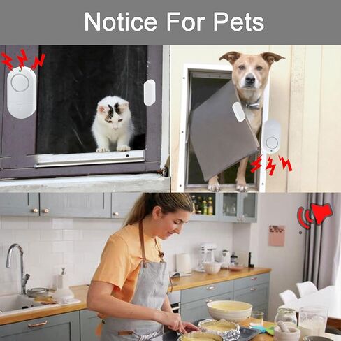 إنذار للباب والنافذة، 120 ديسيبل لأمن المنزل، إنذار ضد السرقة لسلامة الأطفال (8 عبوات) للنوافذ، باب الثلاجة، باب المرآب، باب الغرفة، حمام السباحة، المكتب، المتجر والمزيد من أجهزة الإنذار in Kuwait